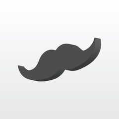 Moustache icon vector illustration 3d style. Black moustache Masculine, male, fathers fashion style element on white Background.