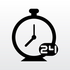 24 Hours service online vector icon design. Non stop working service symbol vector illustration.
