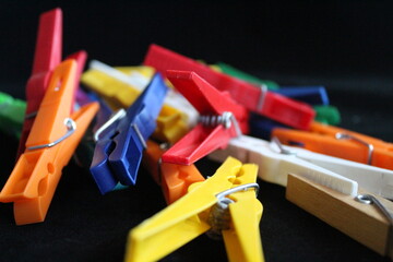 Plastic Tweezers clothes colors hold dry red blue