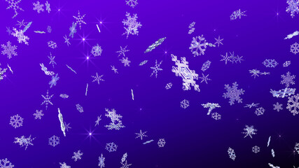 Obraz na płótnie Canvas Snow Flake Crystals winter freeze ice holiday particle 3D illustration background