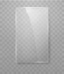 Glass frame. Isolated on transparent background. Vector illustration, eps 10.