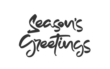Fototapeta na wymiar Vector Handwritten modern brush type lettering composition of Season's Greetings on white background.