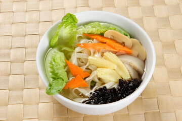 vegetarian food -rice and noodle.