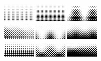 Set of Vintage Abstract Halftone Backgrounds. Vector Illustration.