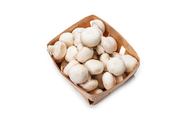 Champignon mushroom isolated on white background.