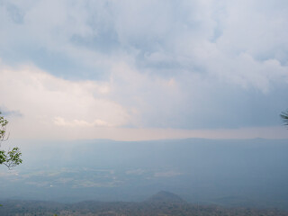 Beautiful scenery view from Phu Kradueng mountain national park in Loei City Thailand.Phu Kradueng mountain national park the famous Travel destination