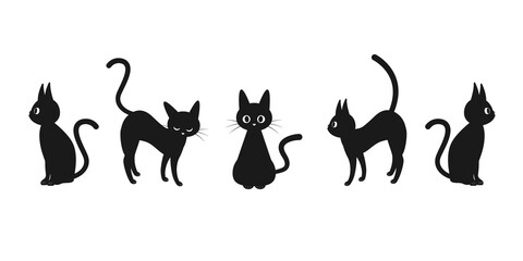かわいい黒猫のイラスト