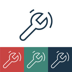 Linear vector icon with wrench