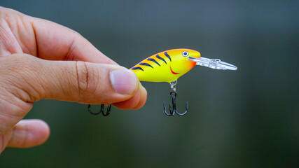 fishing lure held in hand,a fishing lure is a type of artificial fishing bait used to attract fish. Lures come in many different shapes, sizes, and colors, each designed to attract fish
