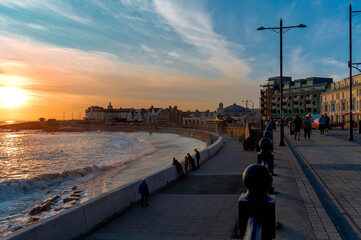 Beautiful Sunset on Welsh landscape , Porthcawl