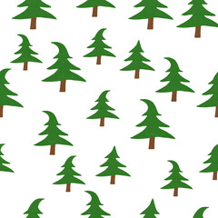 seamless pattern with Christmas trees on a white background
