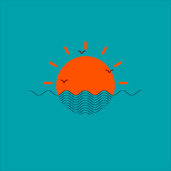 Sunset simple illustration