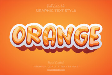 Orange Cartoon Game 3d Text Style Effect Premium