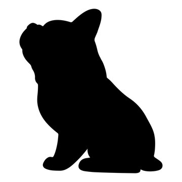 Silhouette of French Bulldog sitting