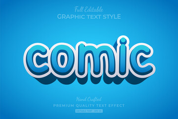 Comic 3d Text Style Effect Premium Vector