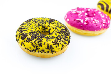 donut with sprinkles isolated