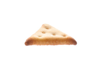 Crispy cracker isolated on white. Delicious snack