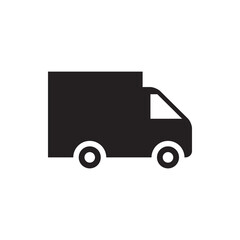 Truck icon, delivery sign, black isolated on white background, vector illustration.