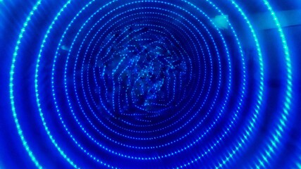 Looping White waves in blue waves mirror Illusion