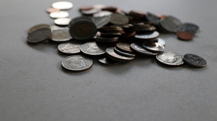 A pile of baht coins
