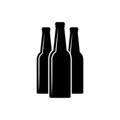 Beer bottle icon, logo isolated on white background