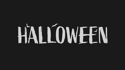 Happy Halloween text banner isolated on dark background.
