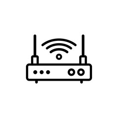 Wireless router line icon. Vector on isolated white background. EPS 10