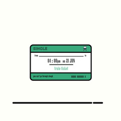 Train ticket line art icon, vector illustration.