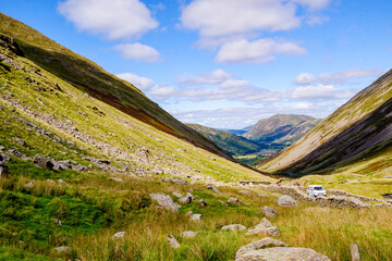 The Kirkstone Pass road in the English Lake District,