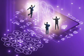 Concept of buying insurance online over internet