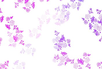 Light Purple, Pink vector backdrop with memphis shapes.