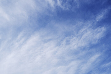 Colorful Beautiful blue sky with cloud formation background. 青空、雲