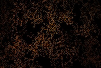 Dark Orange vector backdrop with artificial intelligence data.