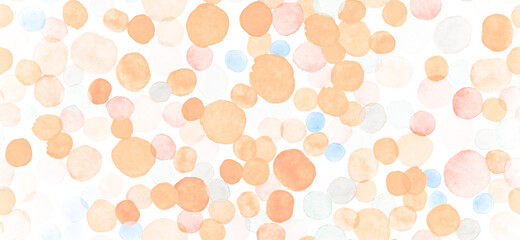 Seamless Circle Texture. Blue Watercolor Spots 