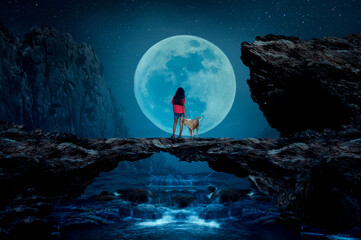 Obraz premium man on the moon