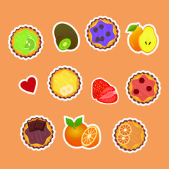 A set of fruit stickers