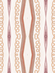 Brown Ethnic Pattern. Abstract Ikat Ornament. 