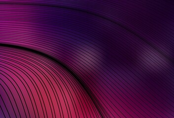 Dark Pink vector backdrop with curved lines.