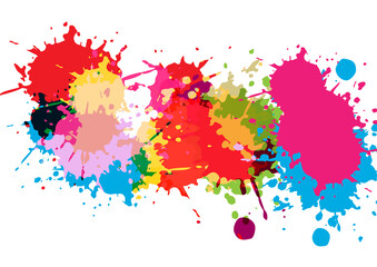 abstract vector splatter multi color design isolated background. illustration vector design