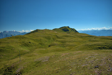 Fototapeta na wymiar Bergpanorama auf dem Pizol in der Schweiz 7.8.2020