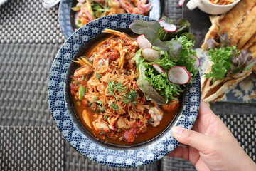 oyster salad, shell salad or Thai salad