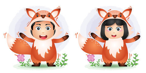 cute couple using the fox costume