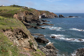 Fototapeta na wymiar View towards Lizard Point. the southernmost point of England, Cornwall UK