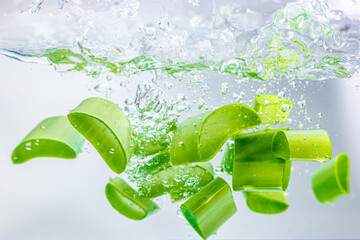 Aloe Vera falls into the water.