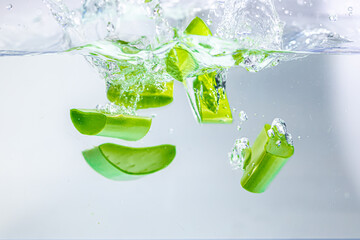 Aloe Vera falls into the water.
