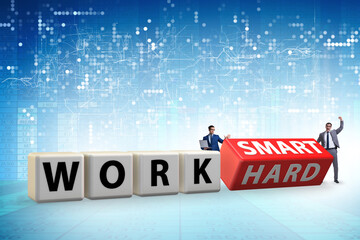 Concept of working smart not hard