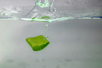 ice cube and green leaf