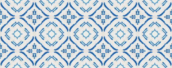 Abstract Rhombuses for Textile Design. Cerulean
