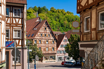 Marktstrasse, Horb a. Neckar, Baden-Württemberg, Deutschland. Europa - obrazy, fototapety, plakaty