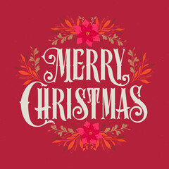 Merry Christmas vector text Calligraphic Lettering design card template. Calligraphic handmade lettering.